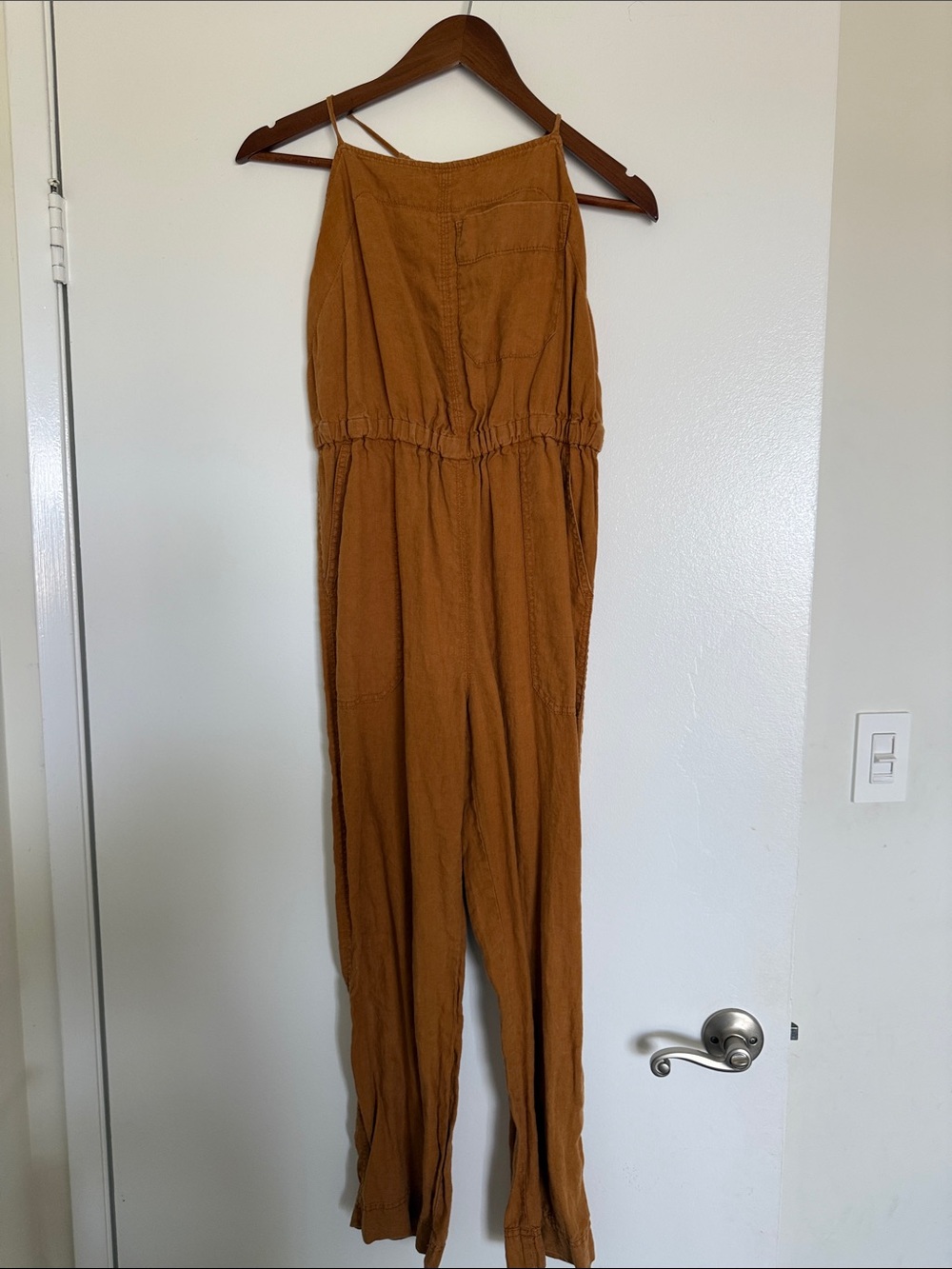 Everlane Rust-Tone Sleeveless Wide-Leg Jumpsuit